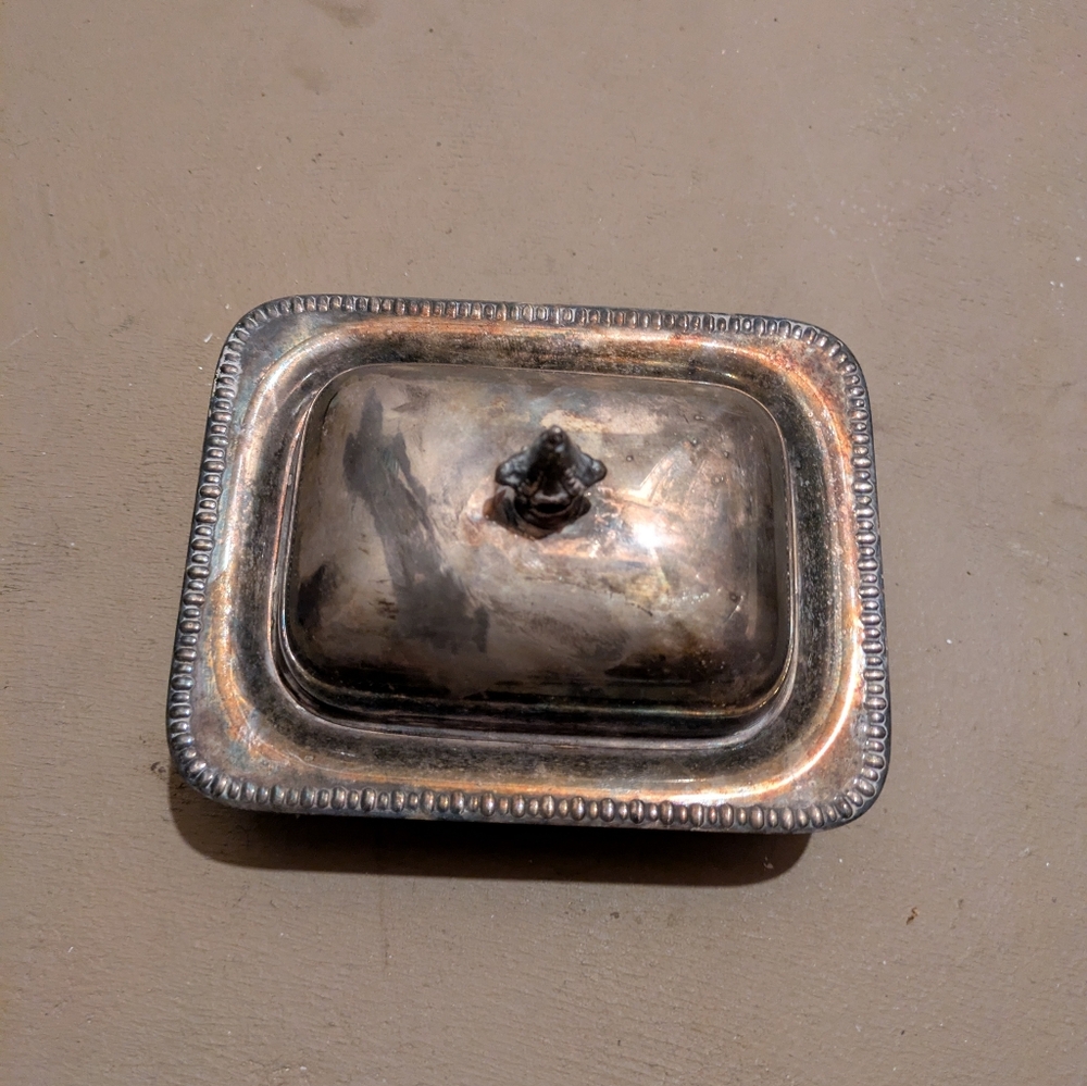Vintage Silver-Plated Butter Dish.